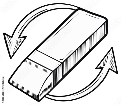 Eraser with Rotating Arrows Symbol