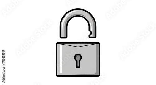 Unlock security padlock vector illustration for privacy protection and access control concepts design 100