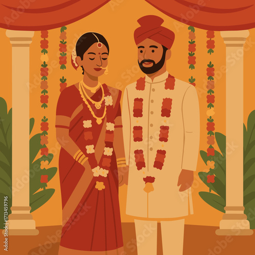 Indian wedding couple celebrates union in vibrant ceremony