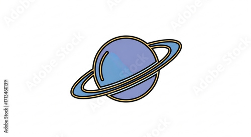 Planet saturn vector illustration astronomy space science education graphic design celestial body with rings art