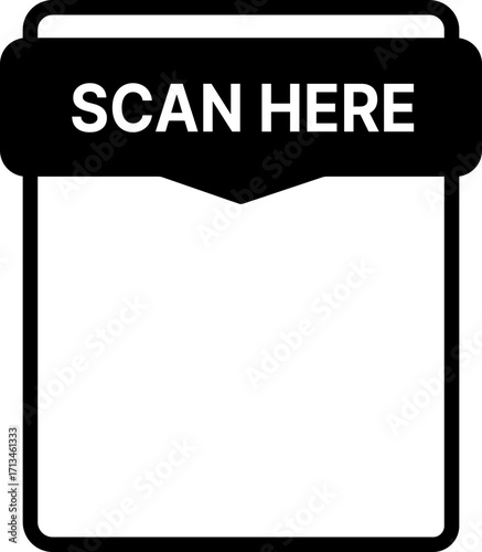 Black scan here frame