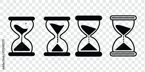 Sand clock vector icon isolated on transparent background, Sand clock logo design