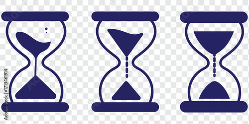 Sand clock vector icon isolated on transparent background, Sand clock logo design