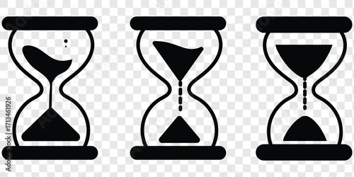 Sand clock vector icon isolated on transparent background, Sand clock logo design