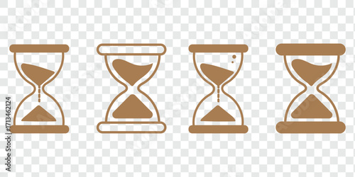 sand clock icon isolated on transparent background. Modern and editable sand clock icon. Simple icons vector illustration.