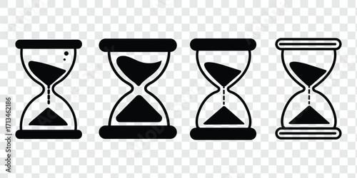 sand clock icon isolated on transparent background. Modern and editable sand clock icon. Simple icons vector illustration.
