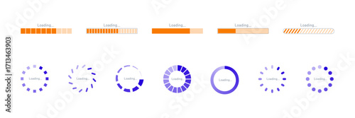 Loading icon set. Vector illustration.