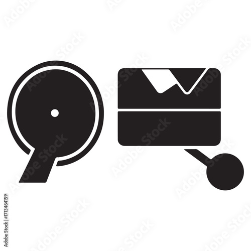 Minimalist Silhouette Icon Illustration of a Candle Snuffer and Candle Wick Dipper for Decorative Use and Design Projects