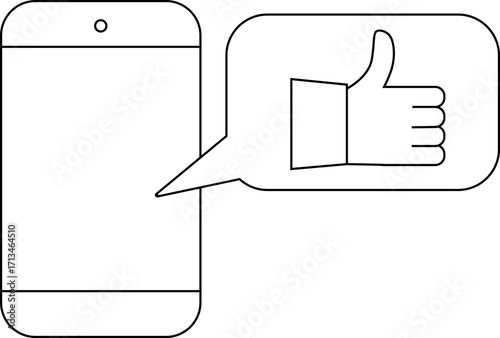 smartphone icon and like icon with white background