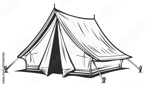 Camping Tent Graphic Illustration Shelters Outdoors Gear Shelter Equipment Icon