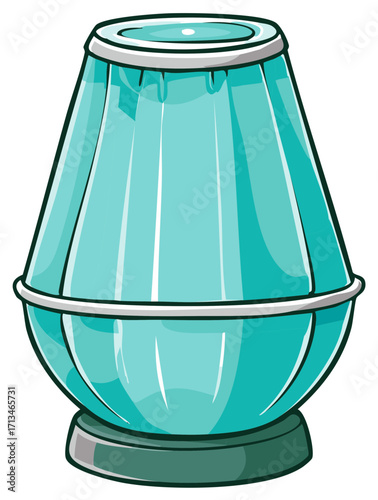 Modern Turquoise Table Lamp or Air Humidifier Cartoon Vector Illustration