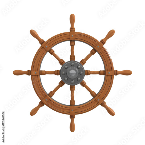 steering wheel of a ship