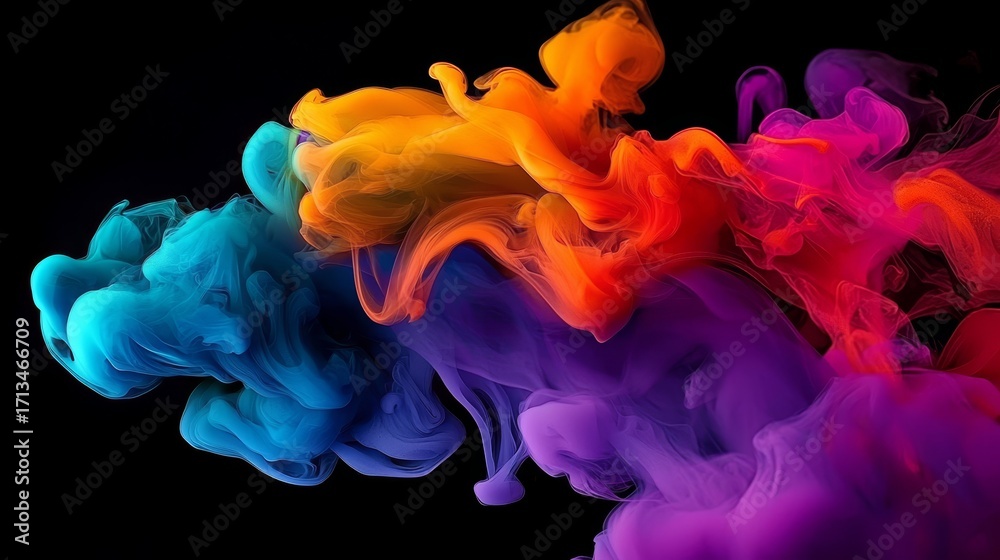 Obraz premium Striking Contrast of Bright Smoke and Black Background