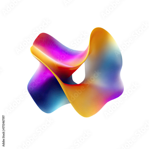 Abstract, colorful, fluid, geometric shape