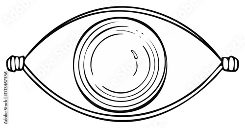 Vintage Opera Glasses Icon Showing Lens and Handles in Black and White