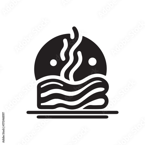 Bacon vector illustration on a white background.Simple design,perfect for various uses.