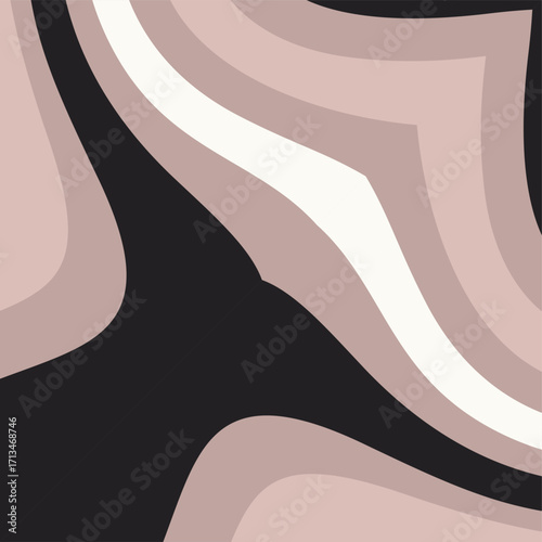 A visually striking abstract design featuring smooth curves and flowing lines in a sophisticated color palette.