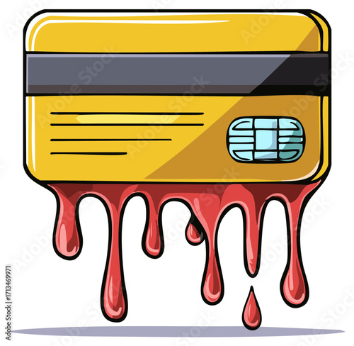 Melting Credit Card Depicts Financial Crisis, Spending Problems, Debt Burden, Overspending