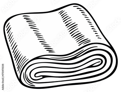 Rolled Cloth Fabric Textile Material Pattern Vector Illustration Decorative Graphic Art