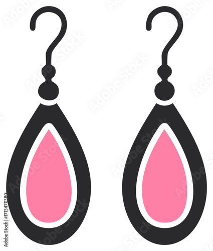 Elegant Pair of Pink Teardrop Earrings Fashionable Jewelry Accessories and Stylish Women's Adornments