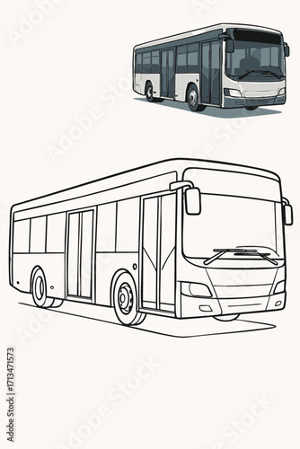 Coloring Page of a Double Decker Bus.