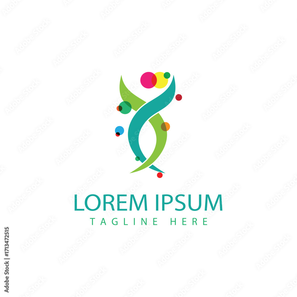Obraz premium Genetic DNA logo vector and symbol