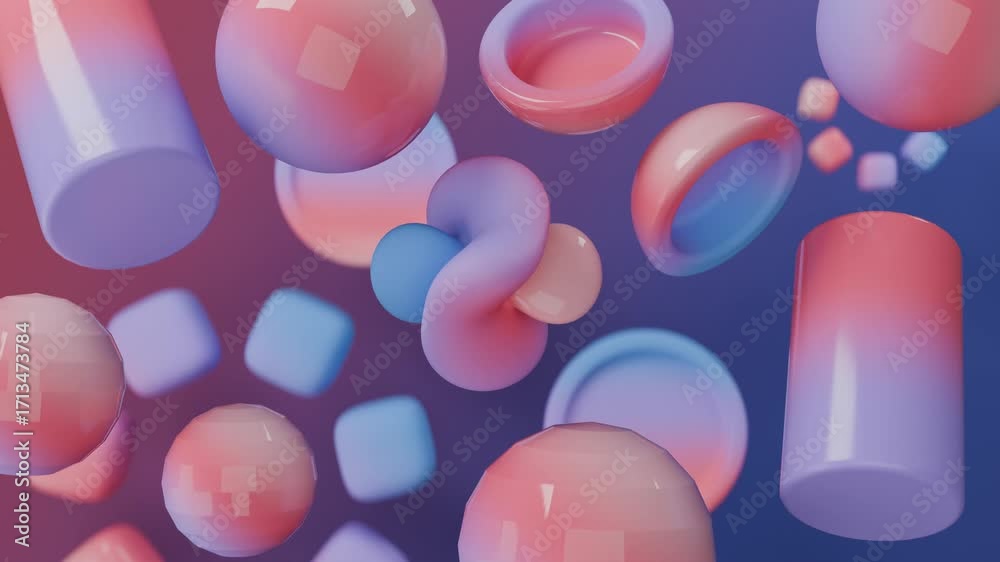 Geometric shapes on a soft gradient background suitable for presentations, web design, brochures, and digital art projects or backgrounds.