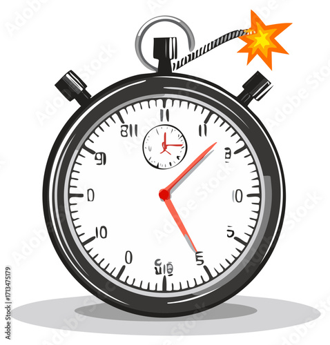 Exploding Stopwatch with Time Running Out Danger Concept