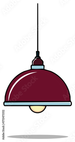 Hanging lamp fixture featuring a dome shade, decorative lighting for interiors and architecture, lighting solution