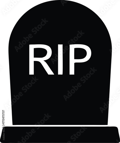 Rip gravestone tombstone monument symbol of death remembrance mourning grief vector