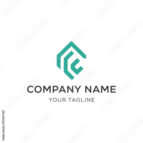Free Download A modern teal geometric logo with the letters 'FC' inside a diamond shape, above company name and tagline. - GFXLoad