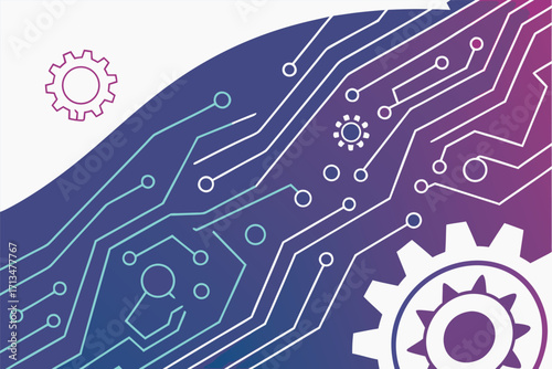 Abstract technology circuit board background vector design