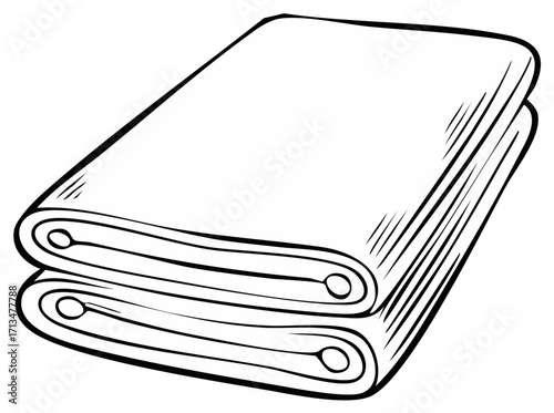 Folded towels illustration. Textile bedding for bathroom and spa concept.