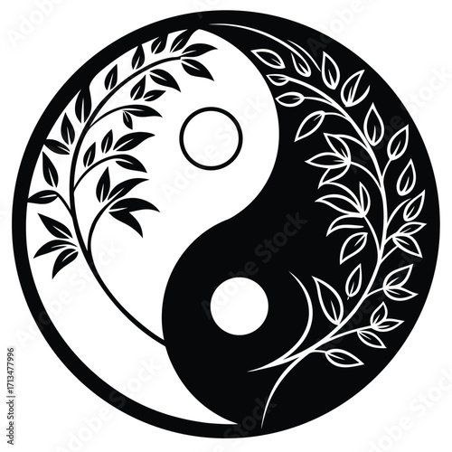 yin yang symbol made of stones
