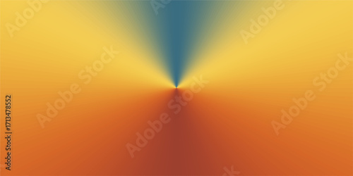 A soft gradient background transitions from warm orange to bright yellow with a subtle blue cone emanating from a central point.