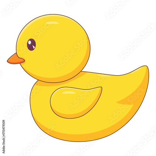 Cute Yellow Rubber Duckling Illustration