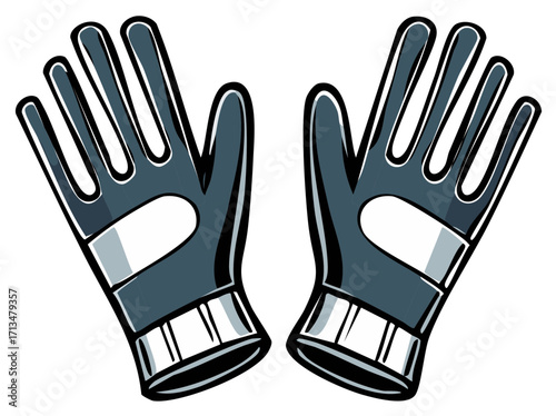 Gloves Graphic: Sporting Apparel for Protection and Style Handwear with Fingerless Design