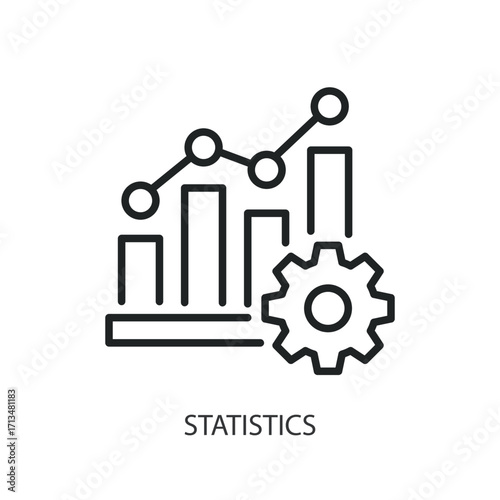 Statistics thin line vector icons.