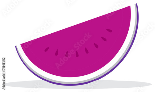 Magenta Watermelon Slice with Seeds Illustration Summer Fruit Design