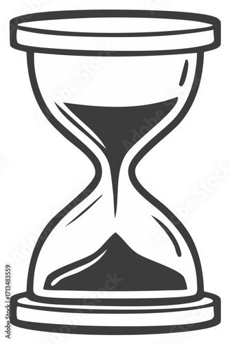 Hourglass Silhouette Flowing Sands of Time Illustration Deadline Timer Urgency