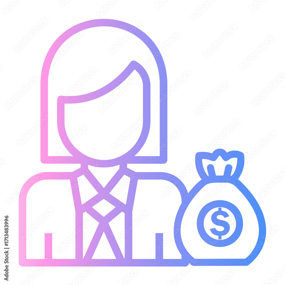 Fototapeta premium investor Line Gradient Icon