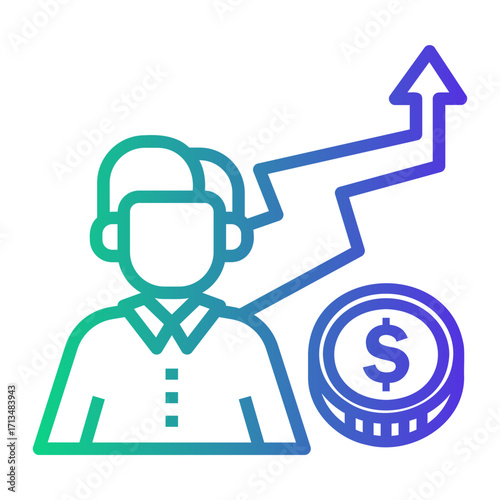 investor Line Gradient Icon