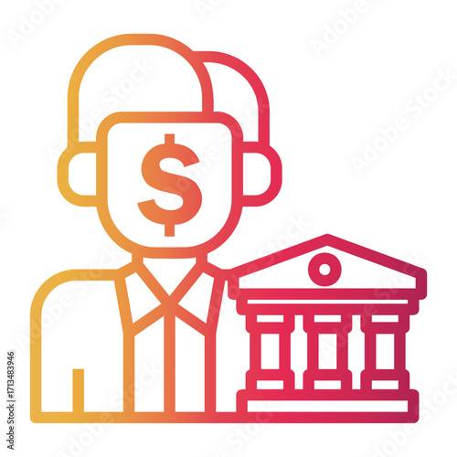 investor Line Gradient Icon