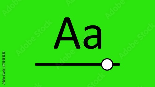 Zoom text animation with Aa and slider for adjusting font size. Ideal for accessibility, UI design, and digital reading interfaces.