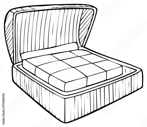 Hand drawn illustration of an empty open gift box for candy or chocolates