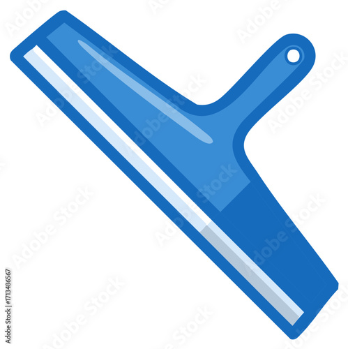 Blue Window Squeegee Icon Tool for Cleaning Windows Glass or Mirrors