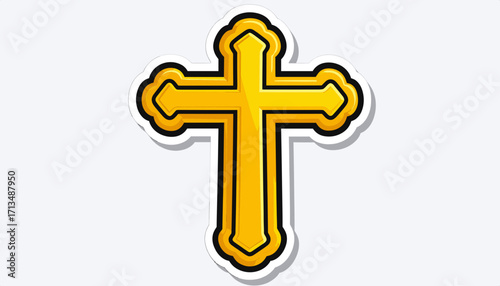 Ornamental Gold Cross Icon