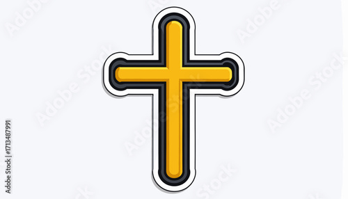 Simple Yellow Christian Cross