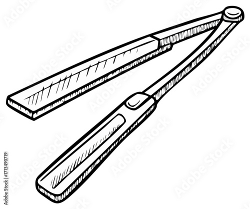 Detailed Outline of Hair Straightening Iron Tool for Styling Hair