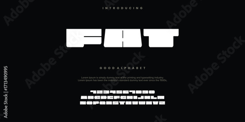 FAT Modern minimal abstract alphabet fonts. Typography technology, electronic, movie, digital, music, future, logo creative font. vector illustration